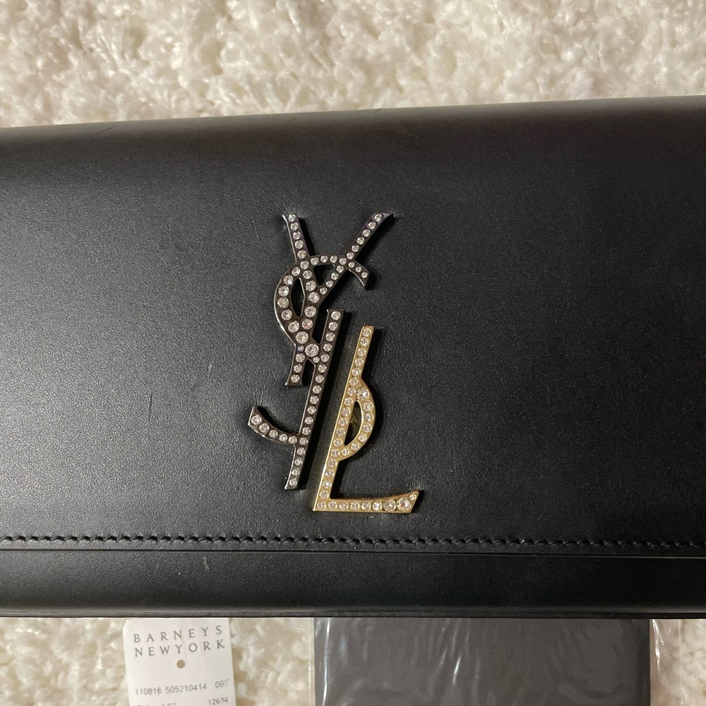 SAINT LAURENT BLACK EMBELLISHED ' CLUTCH - Picture 4 of 11